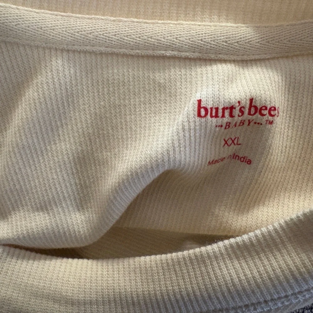 Burts Bees Baby Holiday Pajamas XXL Organic Cotton 2pc Set Gingerbread Cream Red